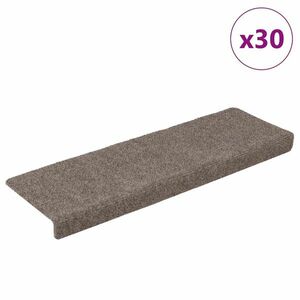 vidaXL 30 db krém öntapadó lépcsőszőnyeg 65x21x4 cm kép