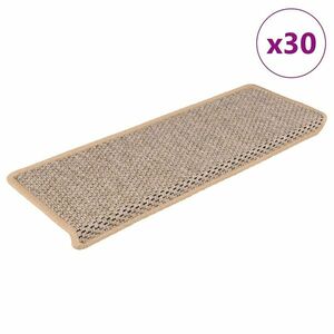 vidaXL 30 db lépcsőszőnyegek öntapadós szizál kinézetű 65x21x4 cm kép