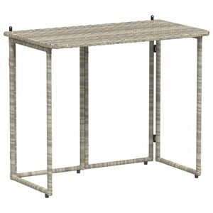 vidaXL világosszürke polyrattan összecsukható kerti asztal 90x51x75 cm kép