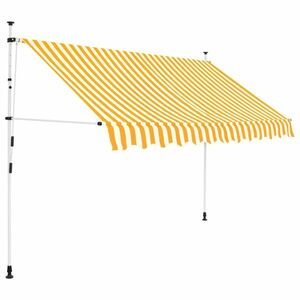 vidaXL narancssárga-fehér csíkos kézzel feltekerhető napellenző 300 cm kép