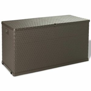 vidaXL barna PP rattan kerti tárolóláda 120 x 56 x 63 cm kép