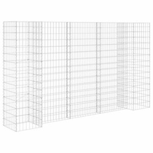 vidaXL H alakú acéldrót virágtartó gabion 260 x 40 x 150 cm kép