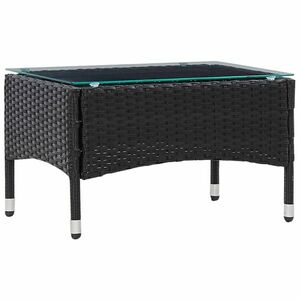 vidaXL fekete polyrattan dohányzóasztal 60 x 40 x 36 cm kép