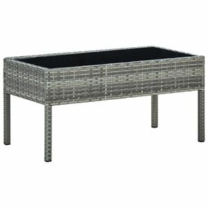 vidaXL szürke polyrattan kerti asztal 75 x 40 x 37 cm kép