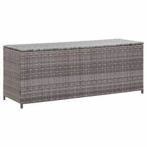 vidaXL szürke polyrattan kerti tárolóláda 150 x 50 x 60 cm kép