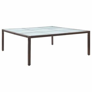 vidaXL barna polyrattan kerti étkezőasztal 200 x 200 x 74 cm kép