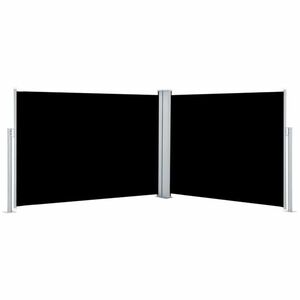 vidaXL fekete behúzható oldalsó napellenző 120 x 1000 cm kép