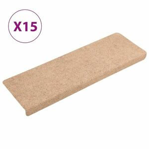 vidaXL 15 db tűvel lyuggatott barna szövet lépcsőszőnyeg 65x21x4 cm kép