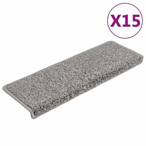 vidaXL 15 db szürke lépcsőszőnyeg 65x21x4 cm kép