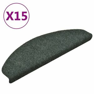 vidaXL 15 db zöld tűlyukasztott öntapadó lépcsőszőnyeg 65 x 21 x 4 cm kép