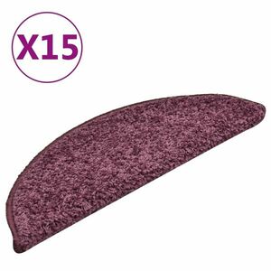 vidaXL 15 db sötétlila lépcsőszőnyeg 56 x 17 x 3 cm kép