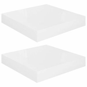 vidaXL 2 db magasfényű fehér MDF lebegő fali polc 23 x 23, 5 x 3, 8 cm kép