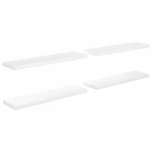 vidaXL 4 db magasfényű fehér MDF lebegő fali polc 90 x 23, 5 x 3, 8 cm kép