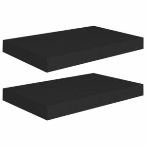 vidaXL 2 db fekete MDF lebegő fali polc 40 x 23 x 3, 8 cm kép