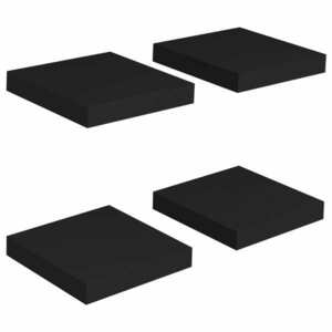 vidaXL 4 db fekete MDF fali polc 23 x 23, 5 x 3, 8 cm kép