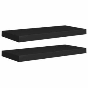 vidaXL 2 db fekete MDF lebegő fali polc 60 x 23, 5 x 3, 8 cm kép