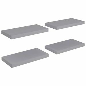 vidaXL 4 db szürke MDF lebegő fali polc 50 x 23 x 3, 8 cm kép