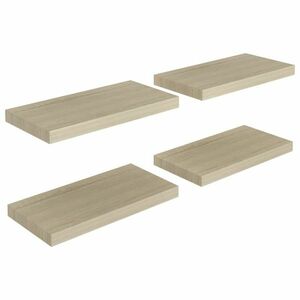 vidaXL 4 db tölgyszínű MDF lebegő fali polc 50 x 23 x 3, 8 cm kép