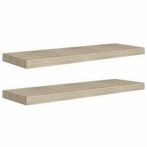 vidaXL 2 db tölgyszínű MDF lebegő fali polc 80 x 23, 5 x 3, 8 cm kép