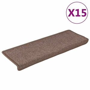 vidaXL 15 db barna lépcsőszőnyeg 65x21x4 cm kép