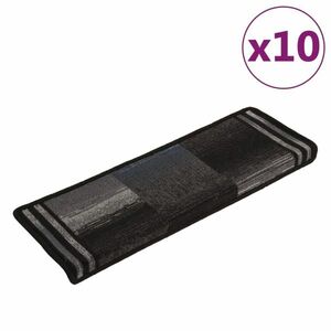 vidaXL 10 db fekete és szürke öntapadó lépcsőszőnyeg 65x21x4 cm kép