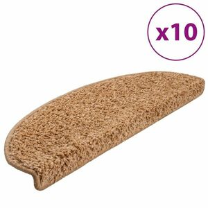 vidaXL 10 db bézs lépcsőszőnyeg 65 x 21 x 4 cm kép