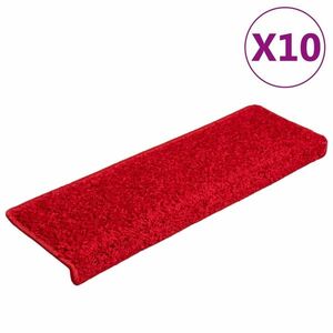 vidaXL 10 db piros lépcsőszőnyeg 65 x 21 x 4 cm kép