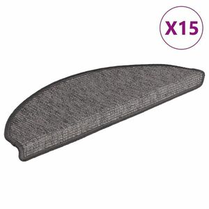 vidaXL 15 db szürke és bézs színű öntapadó lépcsőszőnyeg 65x21x4 cm kép