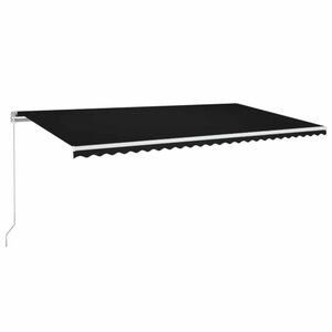 vidaXL antracitszürke kézzel kihúzható LED-es napellenző 600 x 350 cm kép