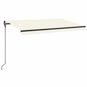 vidaXL krémszínű kézzel kihúzható LED-es napellenző 450 x 300 cm kép