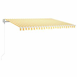 vidaXL sárga-fehér szélérzékelős és LED-es napellenző 400x300 cm kép