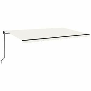 vidaXL krémszínű automata szélérzékelős és LED-es napellenző 500x350cm kép