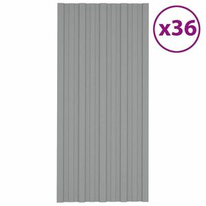 vidaXL 36 db szürke horganyzott acél tetőpanel 100 x 45 cm kép