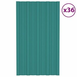 vidaXL 36 db zöld horganyzott acél tetőpanel 80 x 45 cm kép