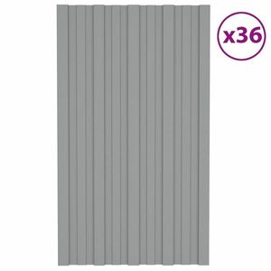 vidaXL 36 db szürke horganyzott acél tetőpanel 80 x 45 cm kép