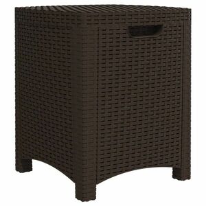 vidaXL barna PP rattan kerti tárolóláda 39 x 39 x 46 cm kép