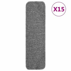 vidaXL 15 db szürke négyszögű csúszásmentes lépcsőszőnyeg 75 x 20 cm kép