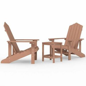 vidaXL barna HDPE kerti adirondack székek asztallal kép