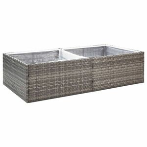 vidaXL szürke polyrattan kerti ültetőláda 157 x 80 x 40 cm kép