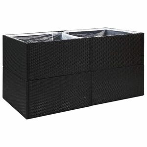 vidaXL fekete polyrattan kerti ültetőláda 157x80x80 cm kép