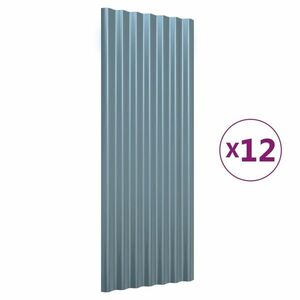 vidaXL 12 db szürke porszórt acél tetőpanel 100 x 36 cm kép