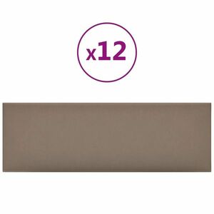 vidaXL 12 db kávészínű műbőr fali panel 90 x 30 cm 3, 24 m² kép