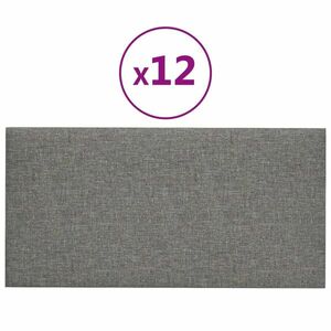 vidaXL 12 db világosszürke szövet fali panel 30 x 15 cm 0, 54 m² kép