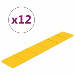 vidaXL 12 db sárga bársony fali panel 90x15 cm 1, 62 m² kép