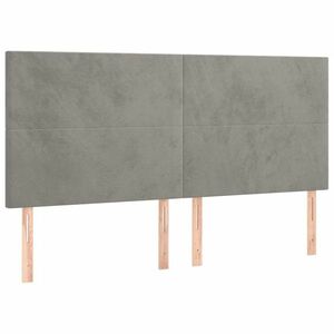 vidaXL 4 db világosszürke bársony fejtámla 80 x 5 x 78/88 cm kép