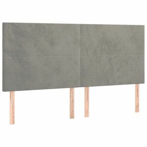 vidaXL 4 db világosszürke bársony fejtámla 90x5x78/88 cm kép