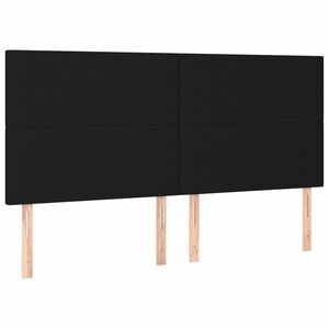 vidaXL 4 db fekete szövet fejtámla 80 x 5 x 78/88 cm kép