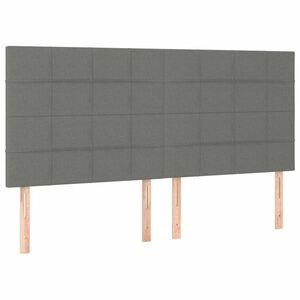 vidaXL 4 db sötétszürke szövet fejtámla 90x5x78/88 cm kép