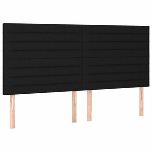 vidaXL 4 db fekete szövet fejtámla 90x5x78/88 cm kép