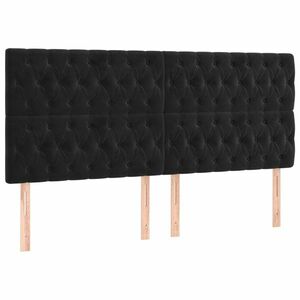 vidaXL 4 db fekete bársony fejtámla 90x7x78/88 cm kép